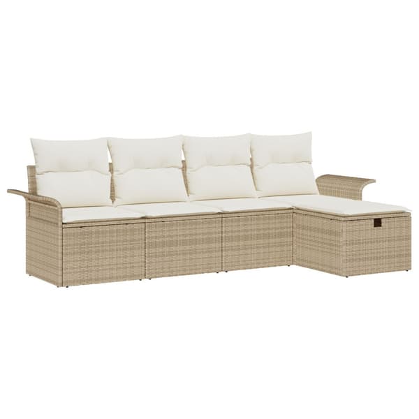 Trädgårdsoffset 5 st Poly rattan