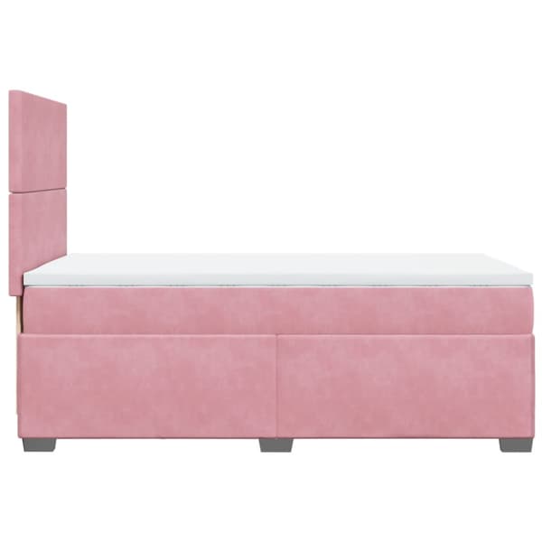 Ramsäng med madrass rosa 90x200 cm sammet