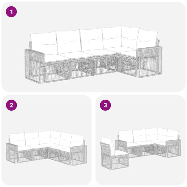 Trädgårdsoffset 5 pcs Grå och mörkgrå konstrotting