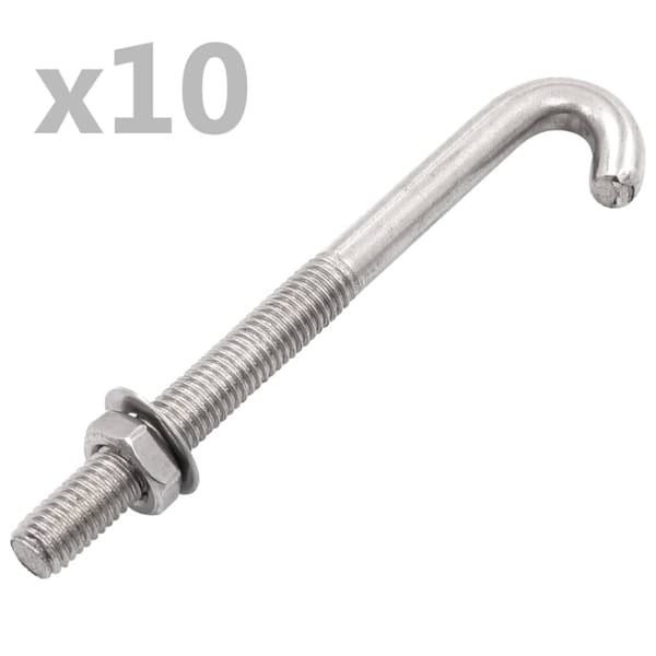 J-krok med mutter och bricka M8x100 mm 25 st