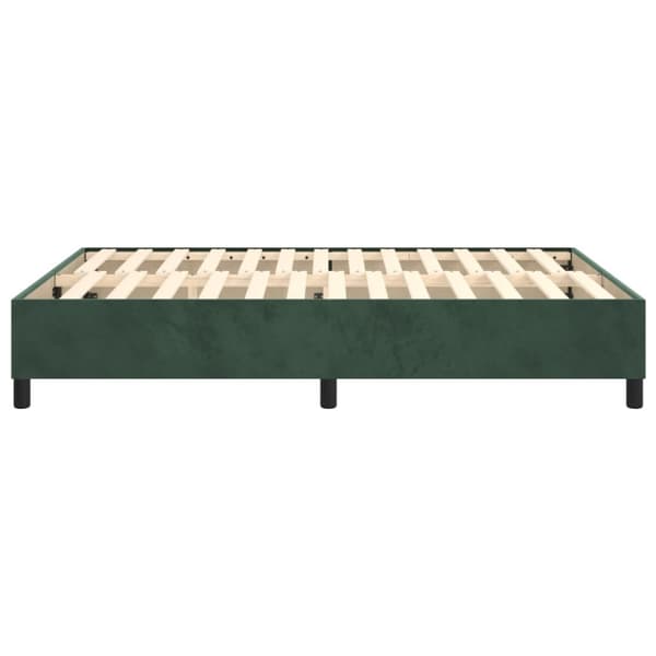 Boxspring-sängram mörkgrön 140x200 cm sammet