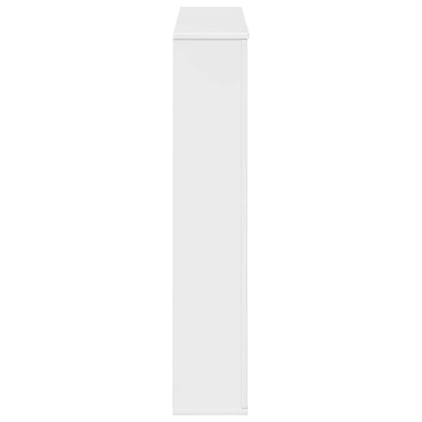 Eldstadsram Vit högglans 100 x 20 x 100 cm Konstruerat trä