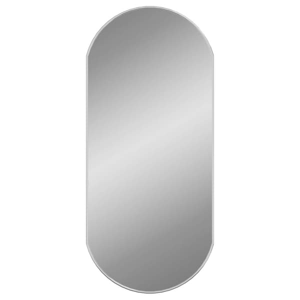 Väggspegel silver 90x40 cm oval