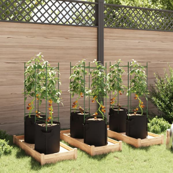 Tomatburar med växtpåsar 6 st 116 cm stål och PP