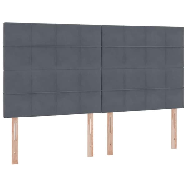 Förvaringssäng med madrass Mörkgrå 160 x 200 cm Sammet