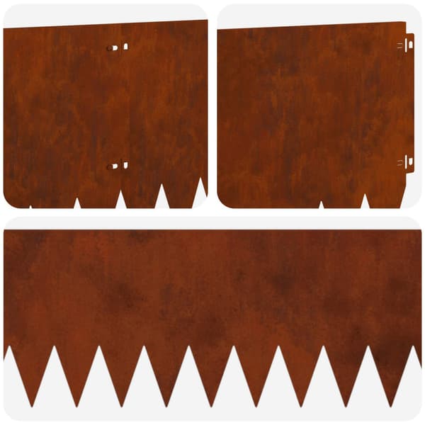Kant för gräsmatta 10 pcs 103 x 30 cm Stål Rostig