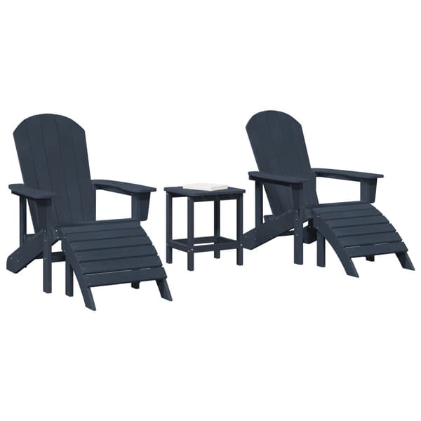 Trädgård Stol 3 pcs Marinblå polyeten
