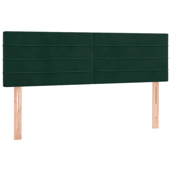 Ramsäng med madrass mörkgrön 140x190 cm sammet