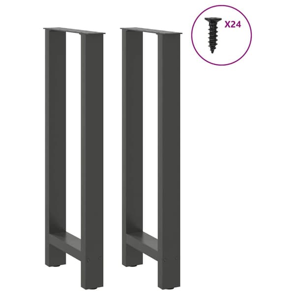 Barbordsben antracit 2 st 50x(100-101) cm stål