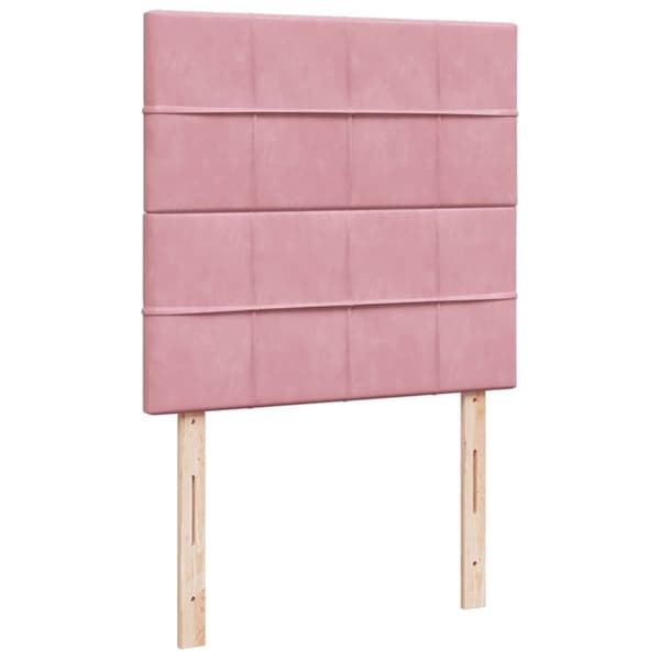 Ramsäng med madrass rosa 90x200 cm sammet