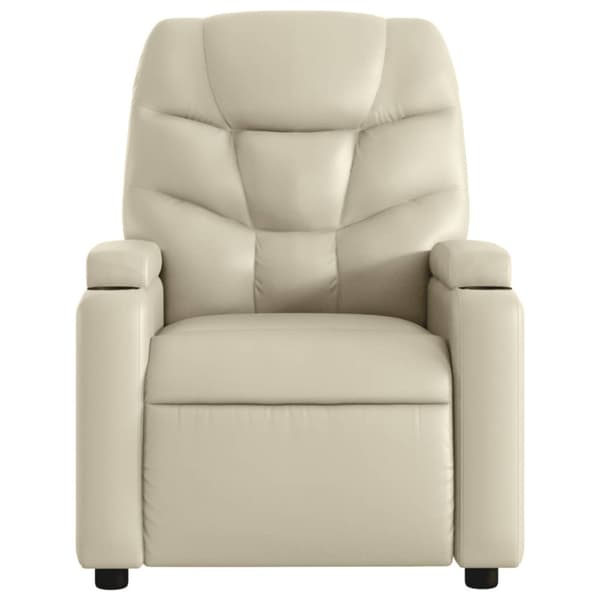 Reclinerfåtölj gräddvit konstläder