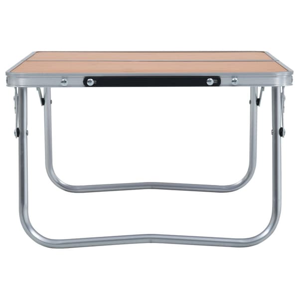 Hopfällbart campingbord brun aluminium 60x40 cm