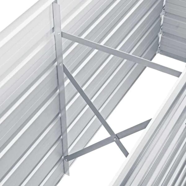 Odlingslåda upphöjd galvaniserat stål 160x40x77 cm grå
