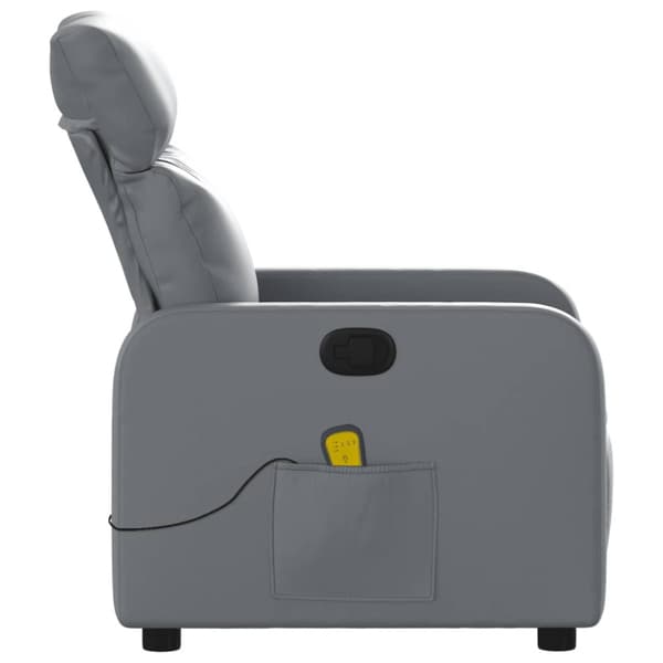 Massagefåtölj grå konstläder