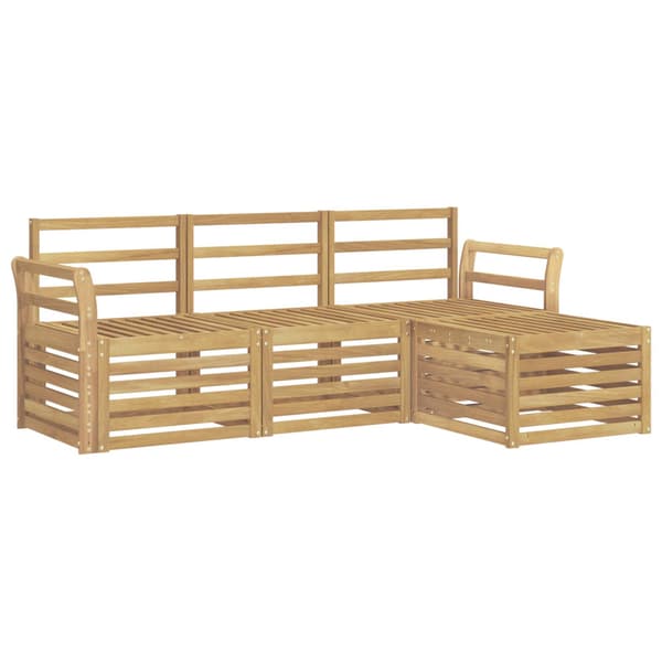 Utomhussoffset 4 pcs Vit 193,5 x 122,5 x 73 cm