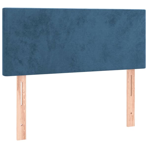 Ramsäng med madrass mörkblå 100x200 cm sammet