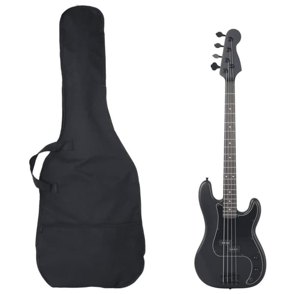 Elektrisk basgitarr för nybörjare med väska svart 4/4 46"