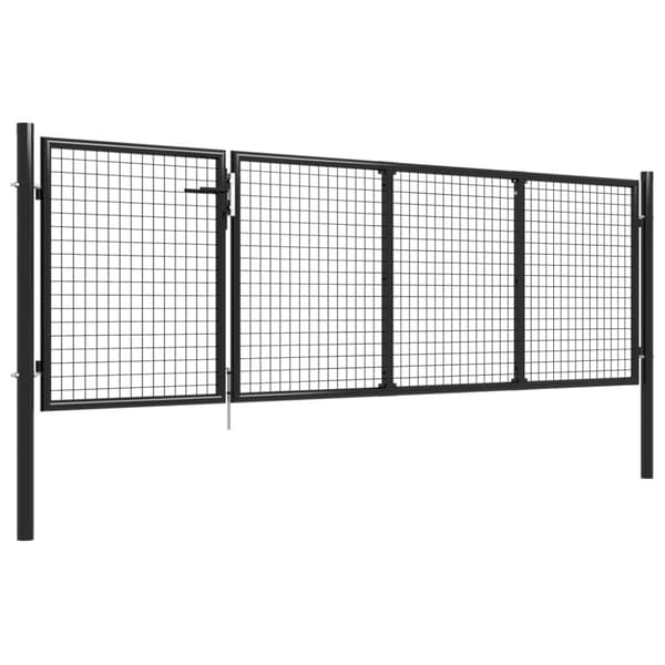 Trädgårdsgrind stål 350x100 cm antracit