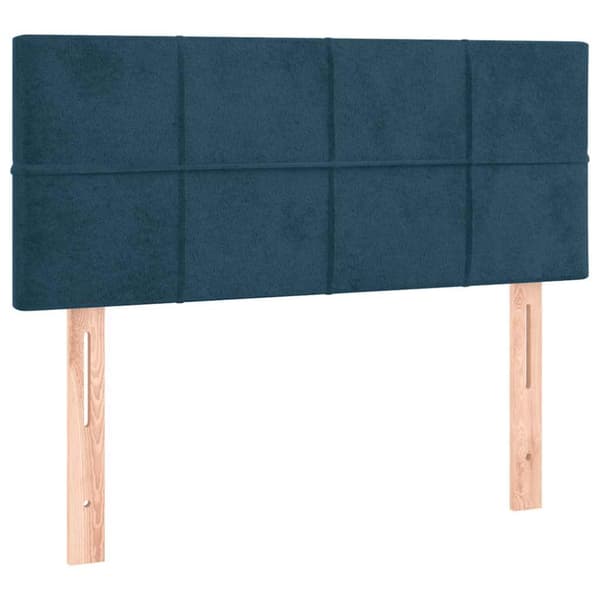 Ramsäng med madrass mörkblå 100x200 cm sammet