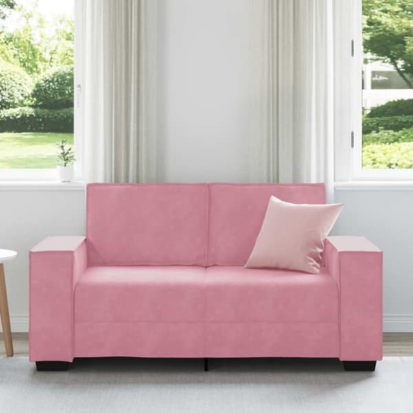 Soffa 2-sits rosa 160x78x84 cm sammet