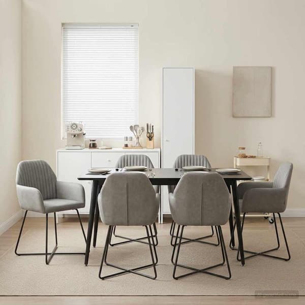 Matstolar 4 pcs Sammet Ljusgrå 55 x 50 x 84 cm