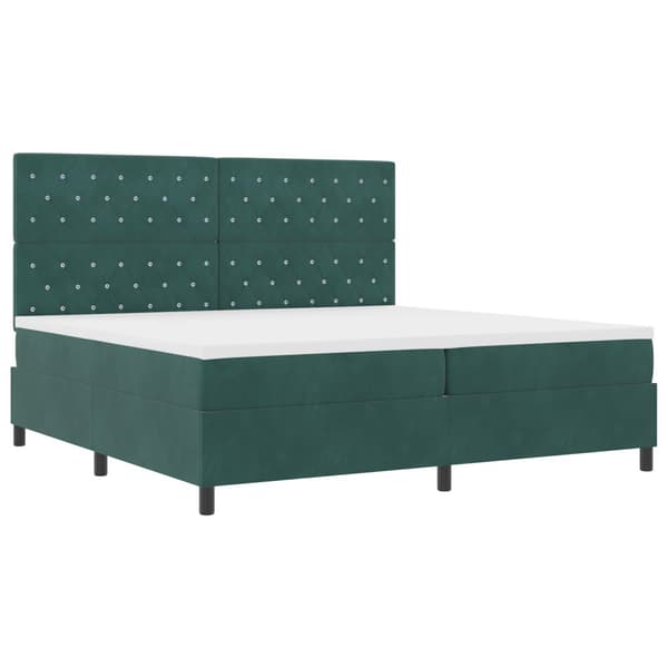 Bäddfjäder med madrass Mörkgrön 200 x 200 cm Sammet