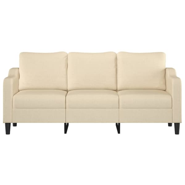 3-sitssoffa gräddvit 180 cm tyg
