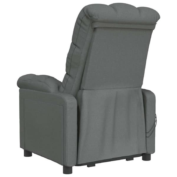 Elektrisk massagefåtölj mörkgrå tyg