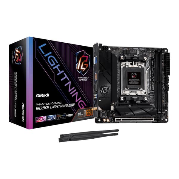 ASRock Phantom Gaming B650I Lightning WiFi - moderkort - mini ITX - Socket AM5 - AMD B650