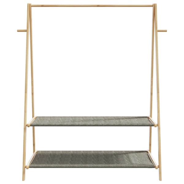 Klädställ med hyllor 132x45,5x150,5 cm bambu