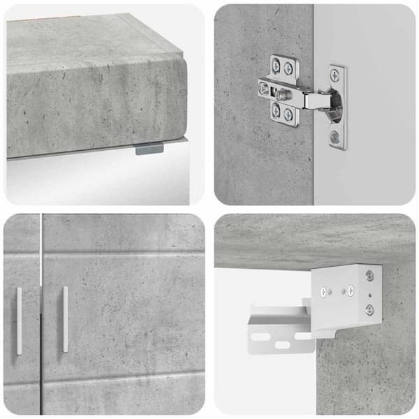 Badrumsmöbelset TULUM 4 pcs Betonggrå 60 x 34 x 63 cm