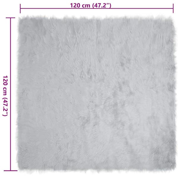 Fuskfäll matta TAFALLA Grå 120 x 120 cm Polyester