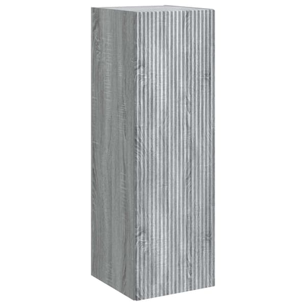 Badrumsmöbelset 6 pcs Grå Sonoma Konstruerat trä och glas