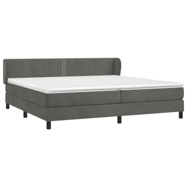 Ramsäng med madrass mörkgrå 200x200 cm sammet