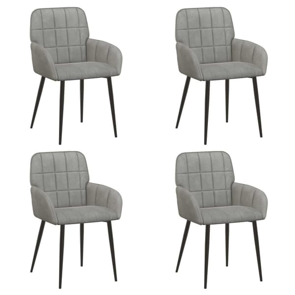 Matstolar 4 pcs Sammet Ljusgrå 57 x 50 x 85 cm