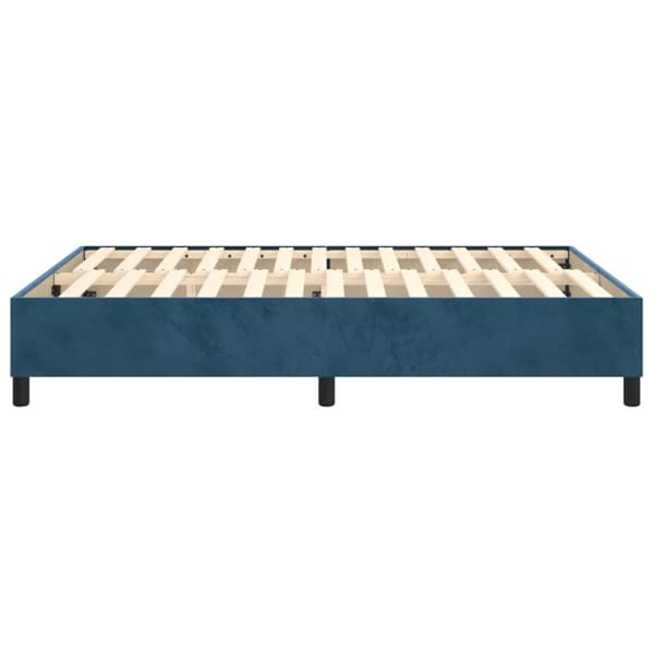 Boxspring-sängram mörkblå 140x190 cm sammet