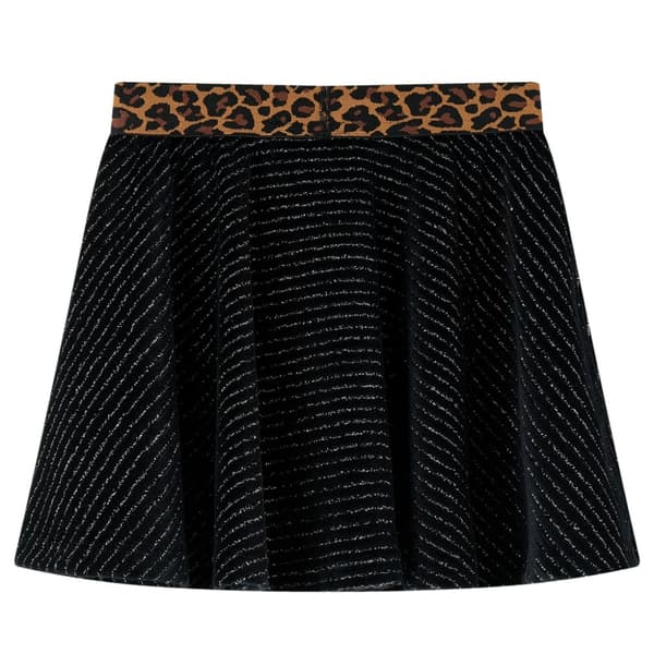 Kjol för barn leopardmönster svart 116