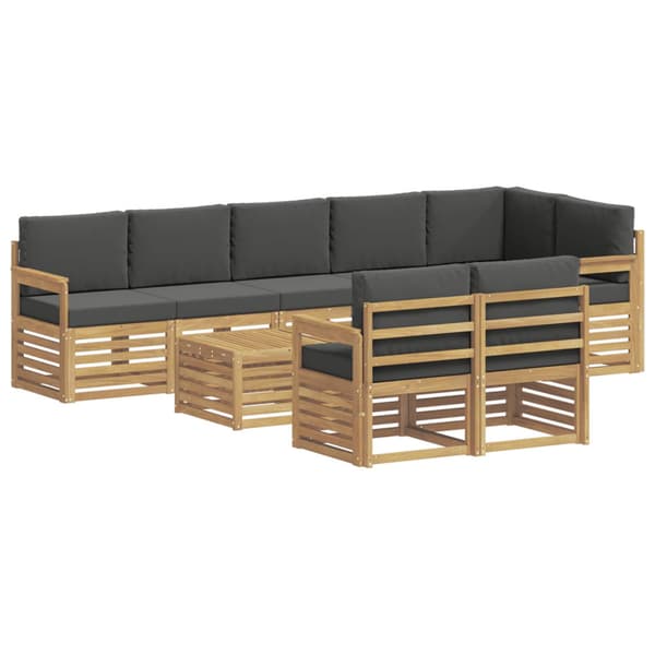 Utomhussoffset 8 pcs Vit och antracit 59 x 59 x 37 cm Polyester