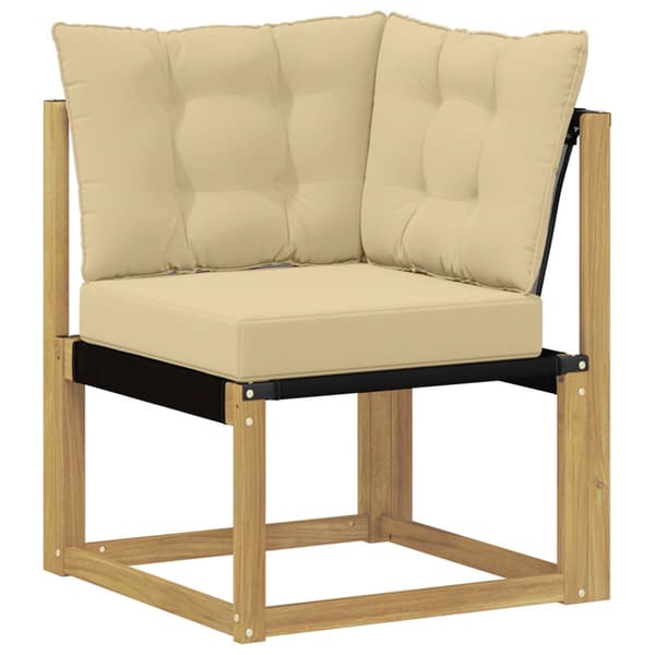 Utomhussoffset med kudde 7 pcs Vit och Beige
