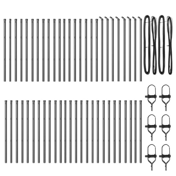 Stängselstolpe 52 pcs Grå 3,2 x 3,2 x 120 cm