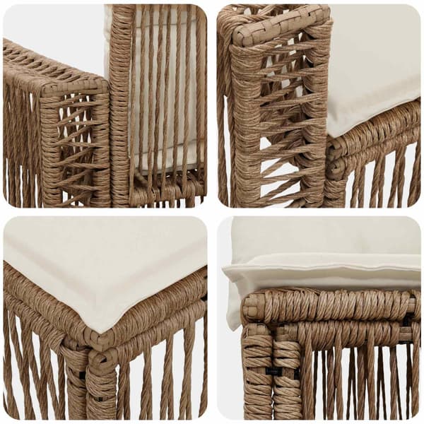 Trädgårdsoffset 7 pcs Beige och krämvit konstrotting