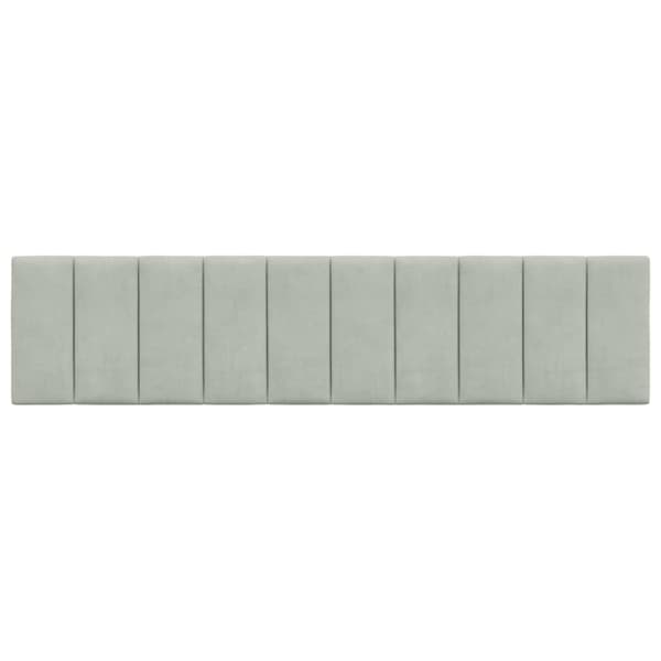Headboard Cushion "Hanko" Light Grey 200 cm Velvet