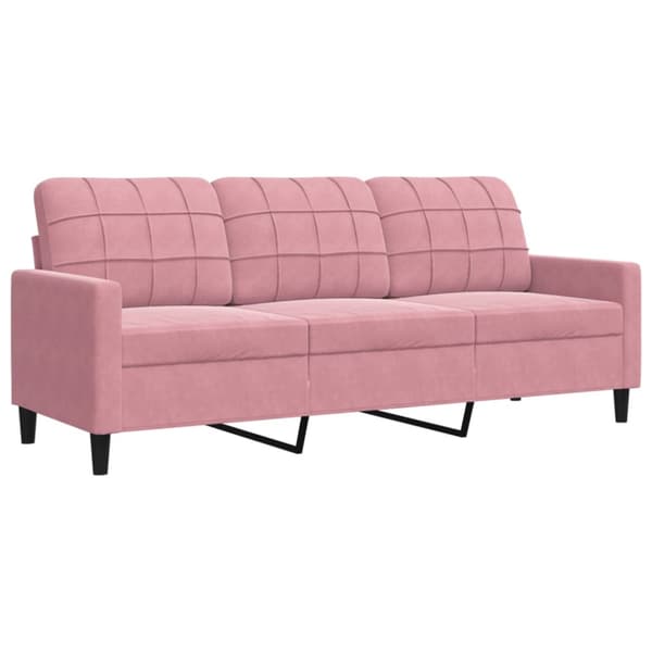Soffgrupp med dynor 3 delar rosa sammet