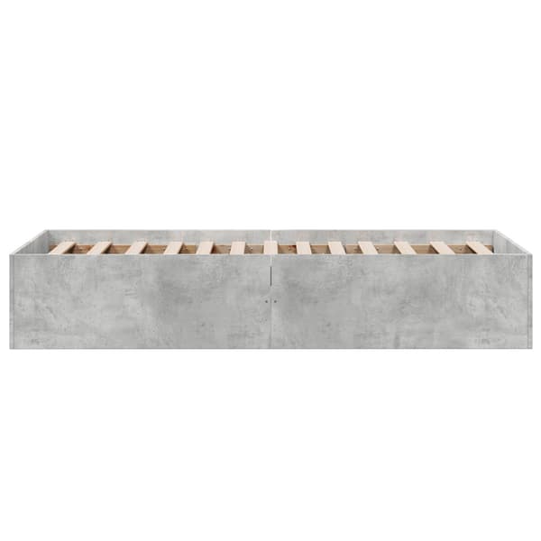 Golvsängsram Betonggrå 80 x 200 cm Konstruerat trä