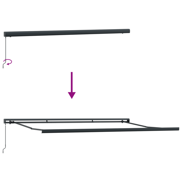 Utfällbar markis Vit 500 × 300 cm Tyg och Metall