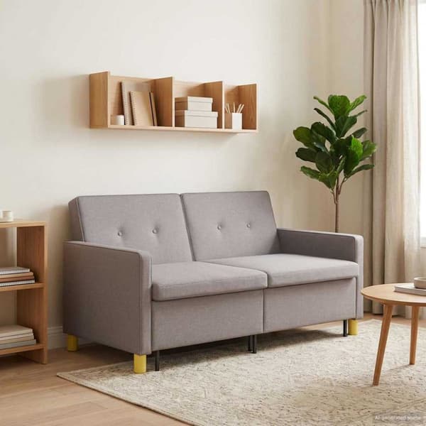 Pull Out Sofa Bed Taupe Tyg