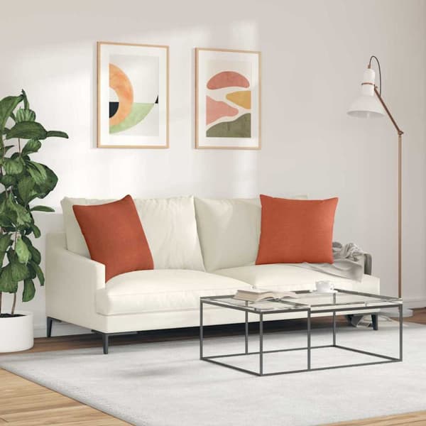 Sofakuddar 2 pcs Röd orange 50 x 50 cm Kordread tyg