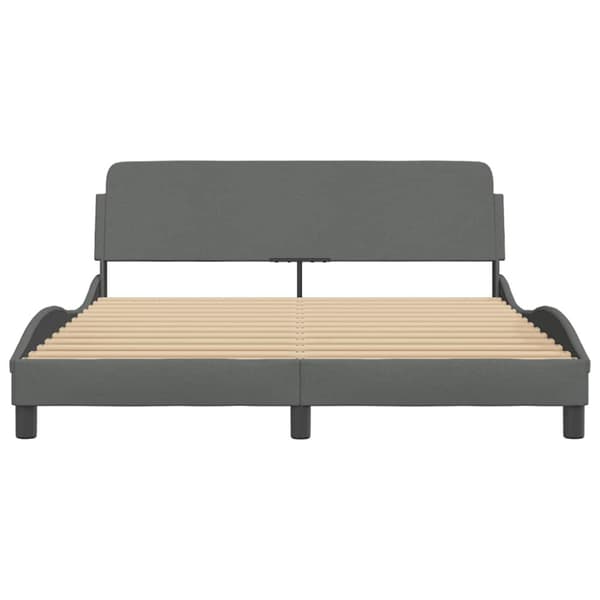 Bed Frame "Dover" Dark Grey 152x203 cm Fabric