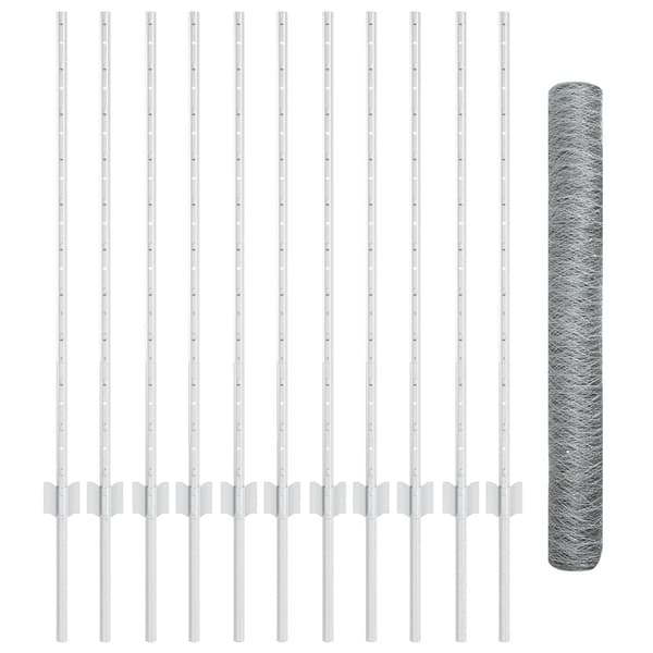 Stängsel med stolpe Silver 1 x 25 m Stål