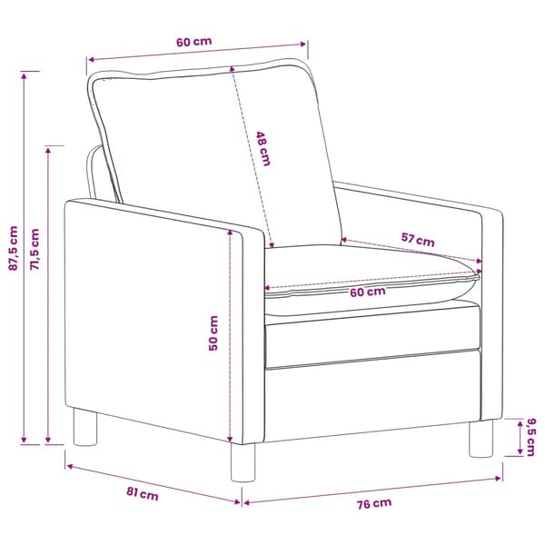Soffa Blå 76 x 81 x 87,5 cm Polyester